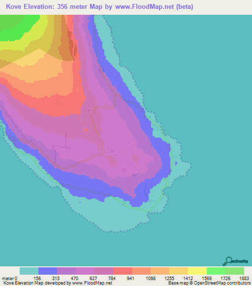 Kove,Comoros Elevation Map