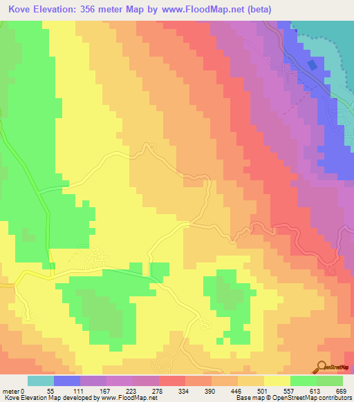 Kove,Comoros Elevation Map