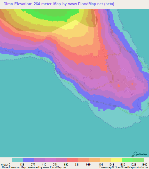 Dima,Comoros Elevation Map
