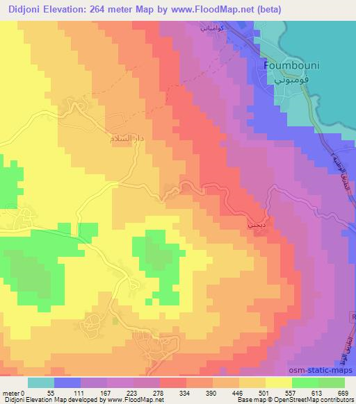 Didjoni,Comoros Elevation Map