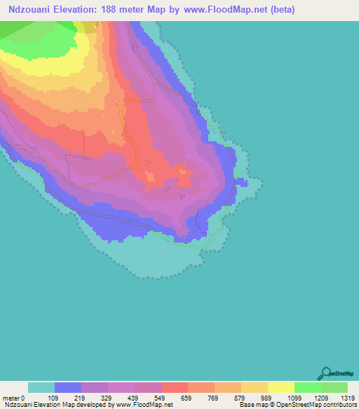 Ndzouani,Comoros Elevation Map