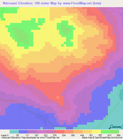 Ndzouani,Comoros Elevation Map