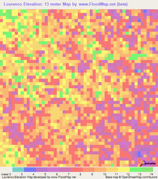 Lourenco,Mozambique Elevation Map