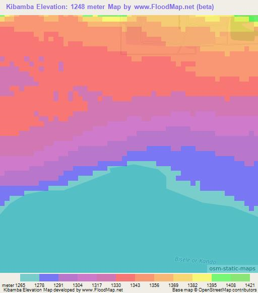 Kibamba,Congo (Kinshasa) Elevation Map