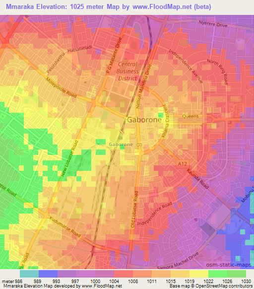 Mmaraka,Botswana Elevation Map