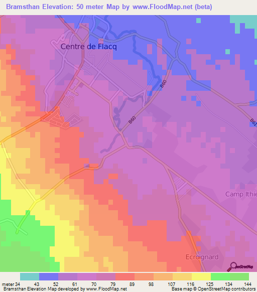 Bramsthan,Mauritius Elevation Map