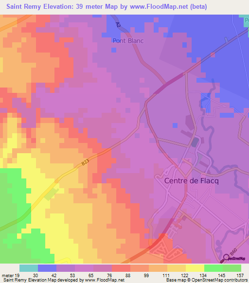 Saint Remy,Mauritius Elevation Map