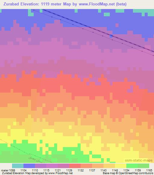 Zurabad,Iran Elevation Map