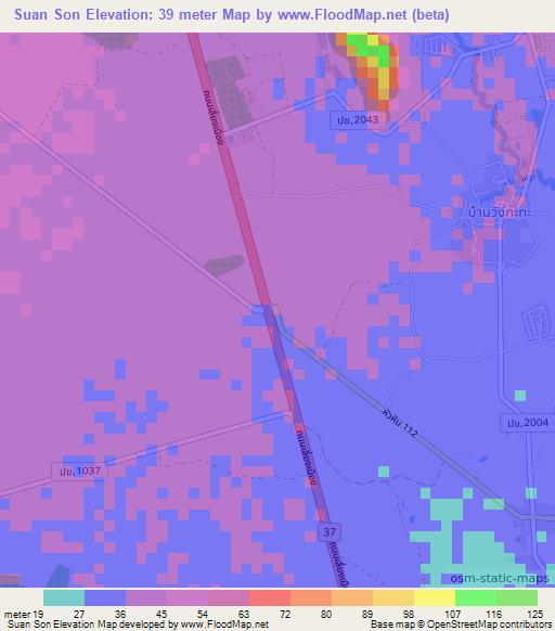 Suan Son,Thailand Elevation Map