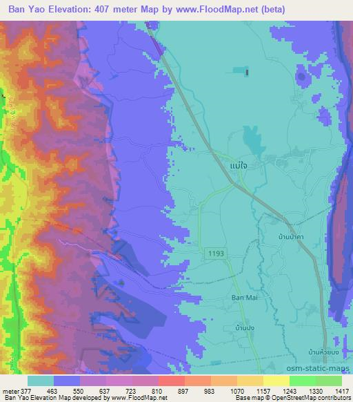 Ban Yao,Thailand Elevation Map