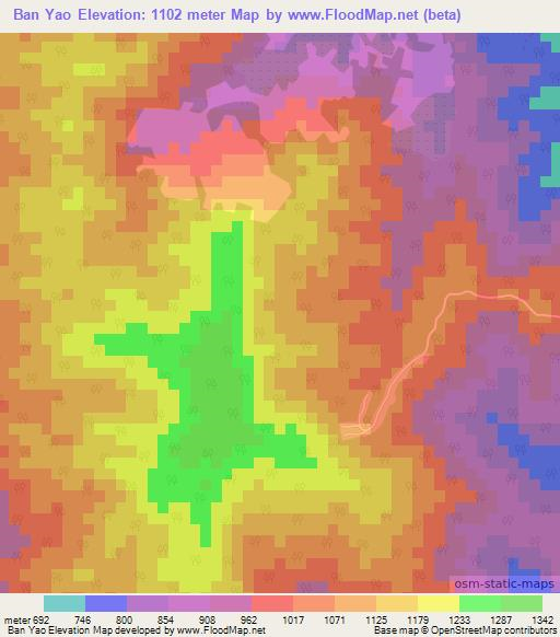 Ban Yao,Thailand Elevation Map