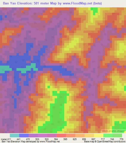 Ban Yao,Thailand Elevation Map