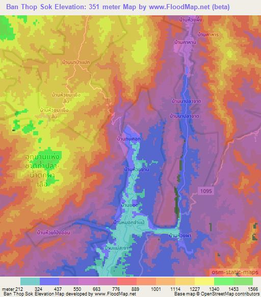 Ban Thop Sok,Thailand Elevation Map