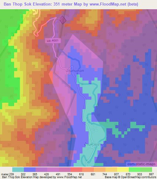 Ban Thop Sok,Thailand Elevation Map