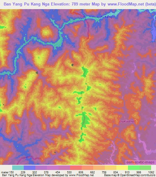 Ban Yang Pu Kang Nga,Thailand Elevation Map