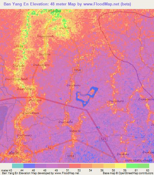 Ban Yang En,Thailand Elevation Map