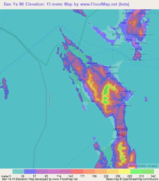 Ban Ya Mi,Thailand Elevation Map