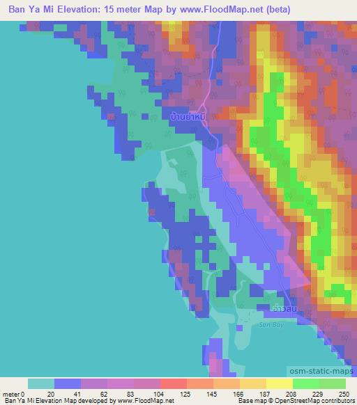 Ban Ya Mi,Thailand Elevation Map