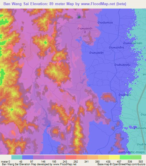 Ban Wang Sai,Thailand Elevation Map
