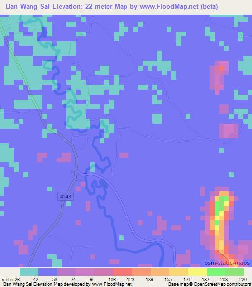 Ban Wang Sai,Thailand Elevation Map