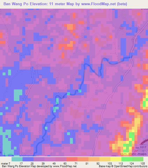 Ban Wang Po,Thailand Elevation Map