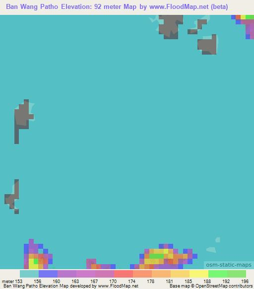 Ban Wang Patho,Thailand Elevation Map