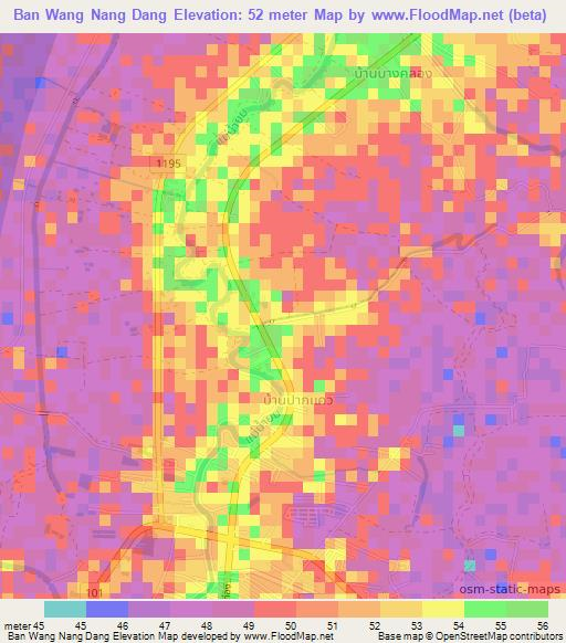 Ban Wang Nang Dang,Thailand Elevation Map