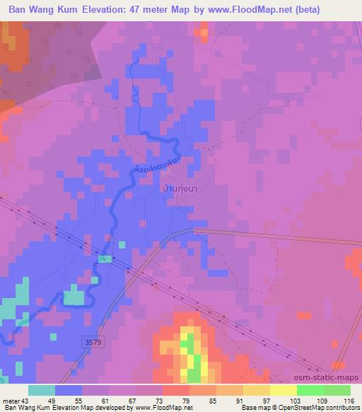 Ban Wang Kum,Thailand Elevation Map