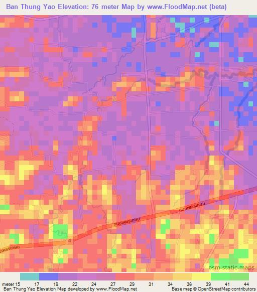 Ban Thung Yao,Thailand Elevation Map