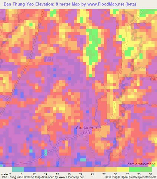 Ban Thung Yao,Thailand Elevation Map