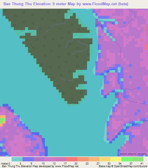 Ban Thung Thu,Thailand Elevation Map