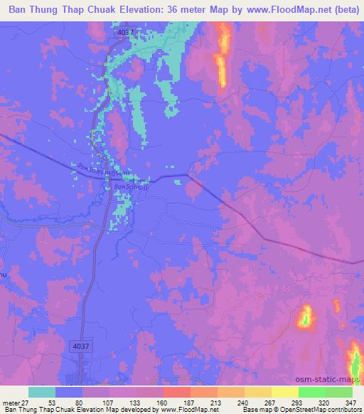 Ban Thung Thap Chuak,Thailand Elevation Map