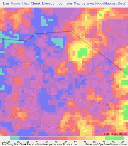 Ban Thung Thap Chuak,Thailand Elevation Map
