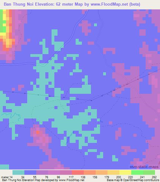 Ban Thung Noi,Thailand Elevation Map