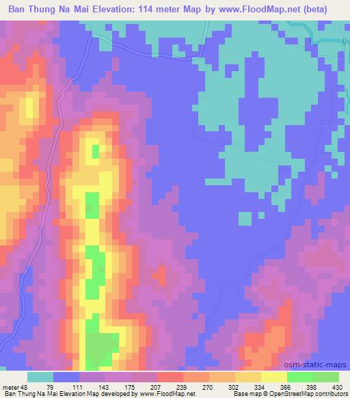 Ban Thung Na Mai,Thailand Elevation Map