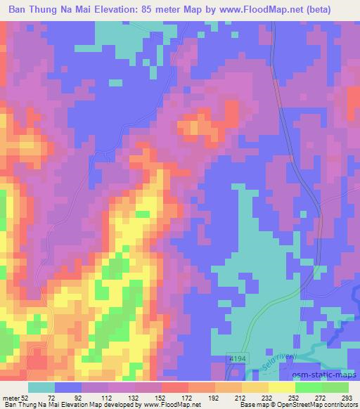 Ban Thung Na Mai,Thailand Elevation Map