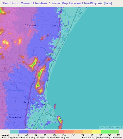 Ban Thung Mamao,Thailand Elevation Map