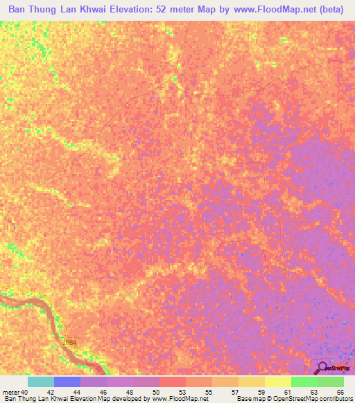 Ban Thung Lan Khwai,Thailand Elevation Map