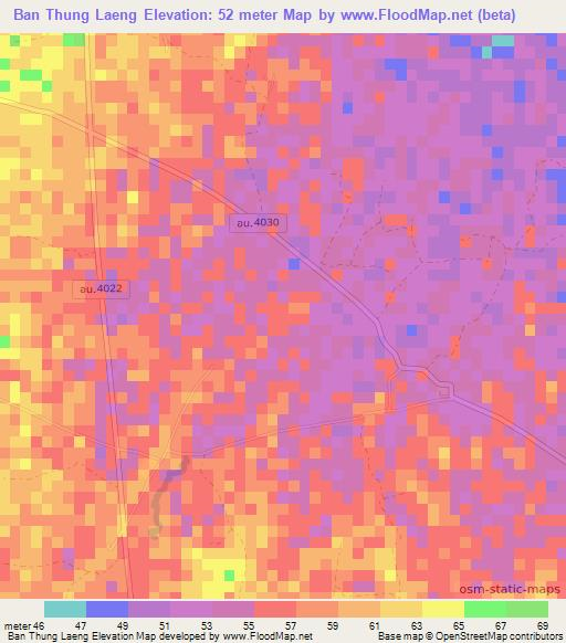 Ban Thung Laeng,Thailand Elevation Map