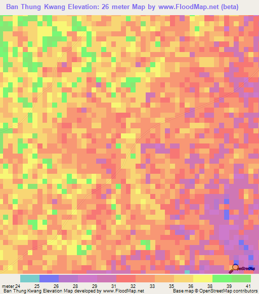 Ban Thung Kwang,Thailand Elevation Map