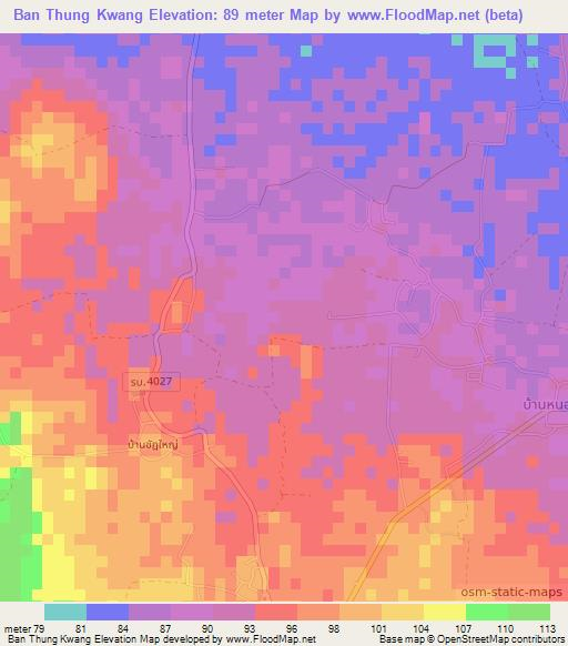 Ban Thung Kwang,Thailand Elevation Map