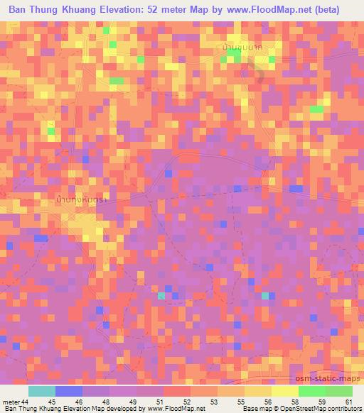 Ban Thung Khuang,Thailand Elevation Map
