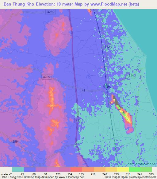 Ban Thung Kho,Thailand Elevation Map