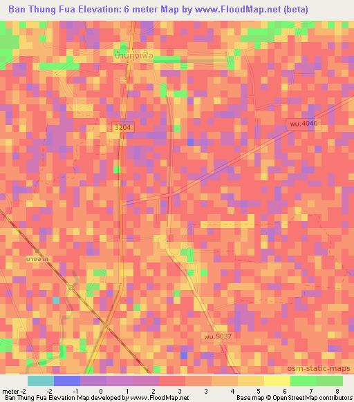 Ban Thung Fua,Thailand Elevation Map