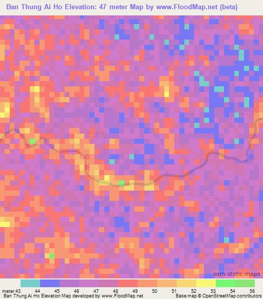 Ban Thung Ai Ho,Thailand Elevation Map