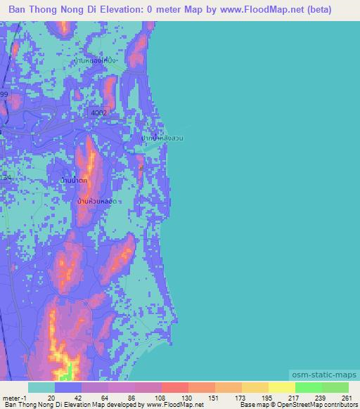 Ban Thong Nong Di,Thailand Elevation Map
