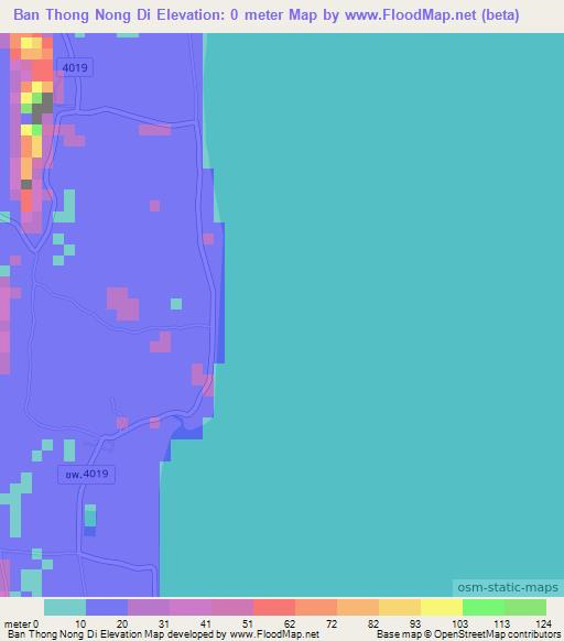 Ban Thong Nong Di,Thailand Elevation Map