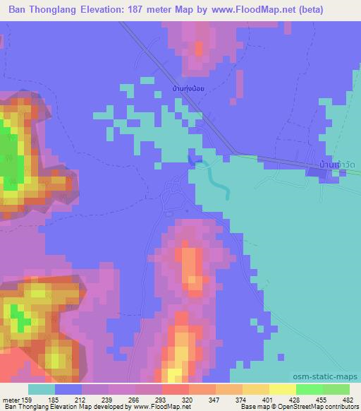 Ban Thonglang,Thailand Elevation Map