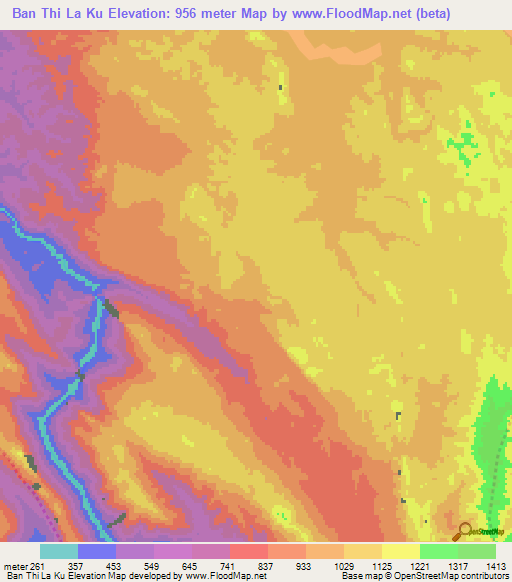 Ban Thi La Ku,Thailand Elevation Map