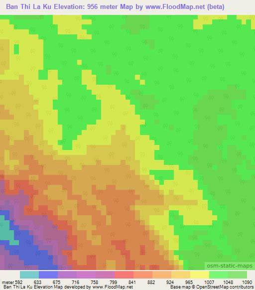 Ban Thi La Ku,Thailand Elevation Map